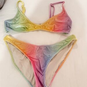 Triangl Swimwear Rainbow Ombre Swim Bra Set
